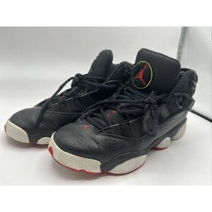 Nike Air Jordan 6 Rings (GS) Black/Red-White Youth shoes 323419-063 Size 6.5Y
